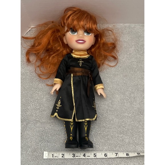 Disney Frozen 2 Anna Queen of Arendelle Doll 14 Inch Red Hair Black Gold Dress - Picture 4 of 4
